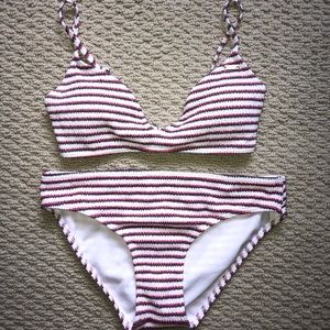 striped roxy bikini